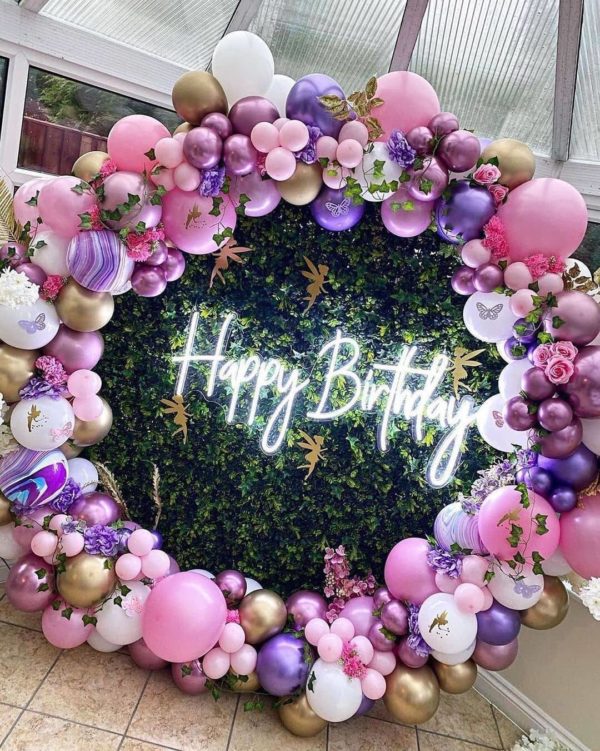 Led backdrop decoration for surprise birthday