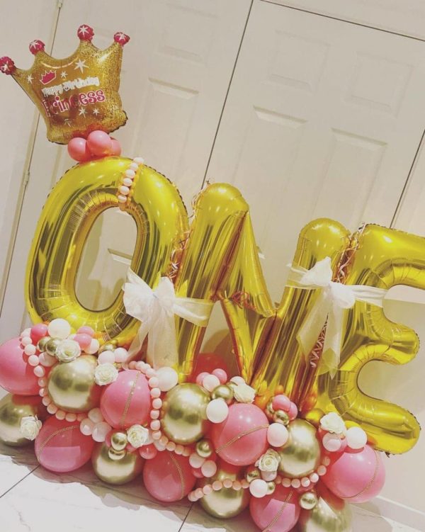 first birthday balloon bouquet