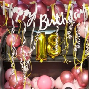 Birthday surprise car decoration