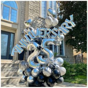 25th anniversary balloon bouquet